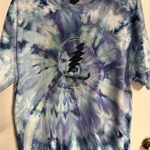 Women's Tie-Dye Short Sleeve Tee with Lightning Graphic